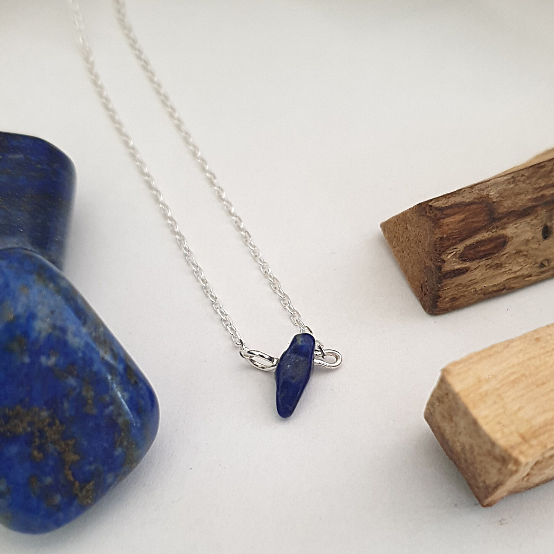 Collier Caillou Lapis lazuli