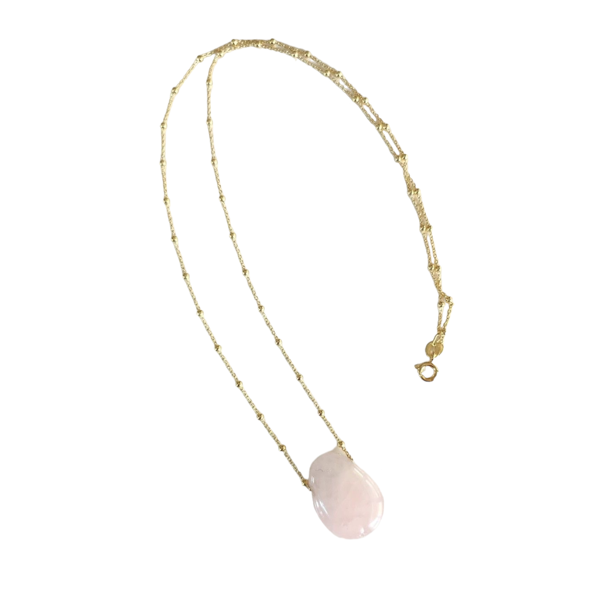 Collier Pierre percée Quartz rose