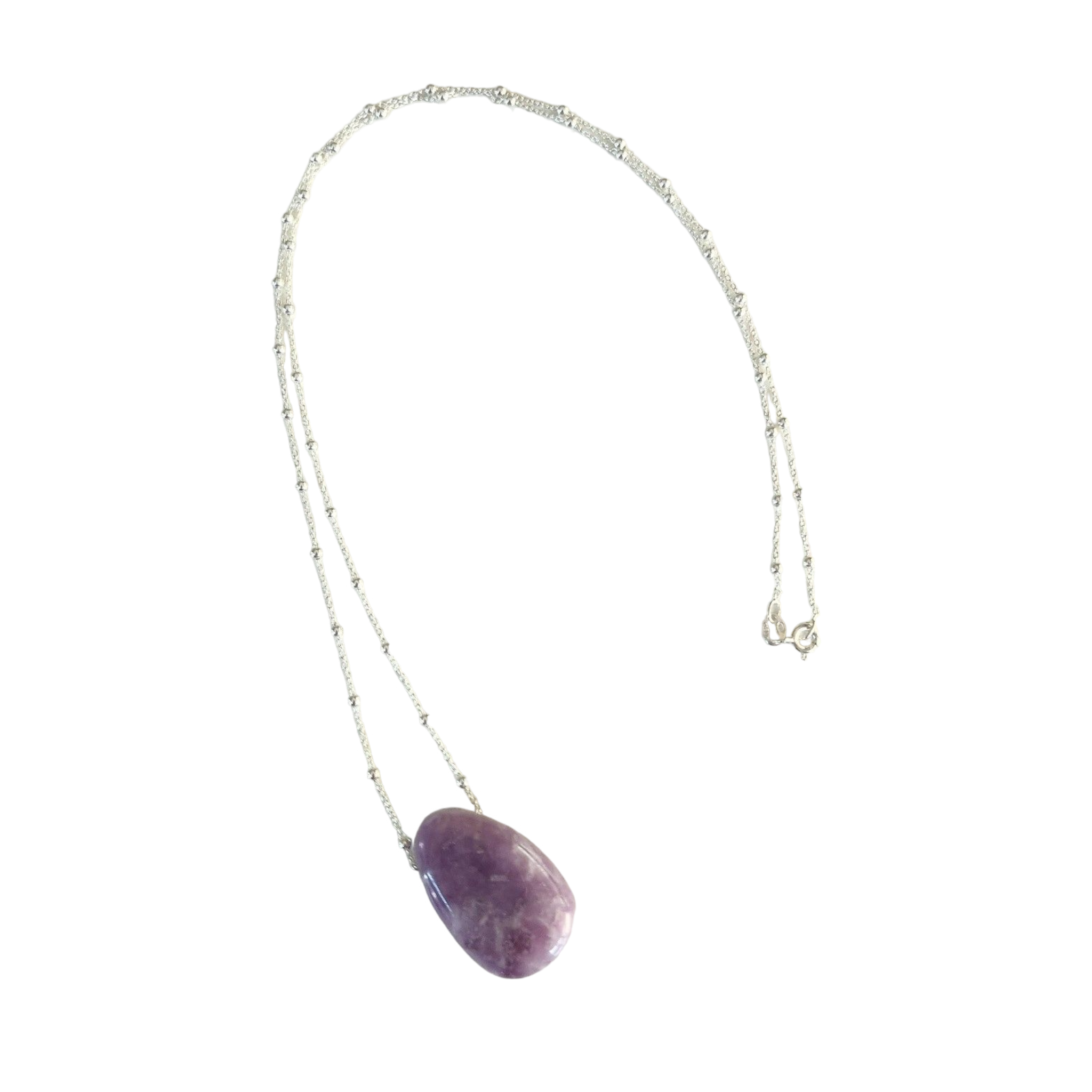 Collier Pierre percée Lepidolite