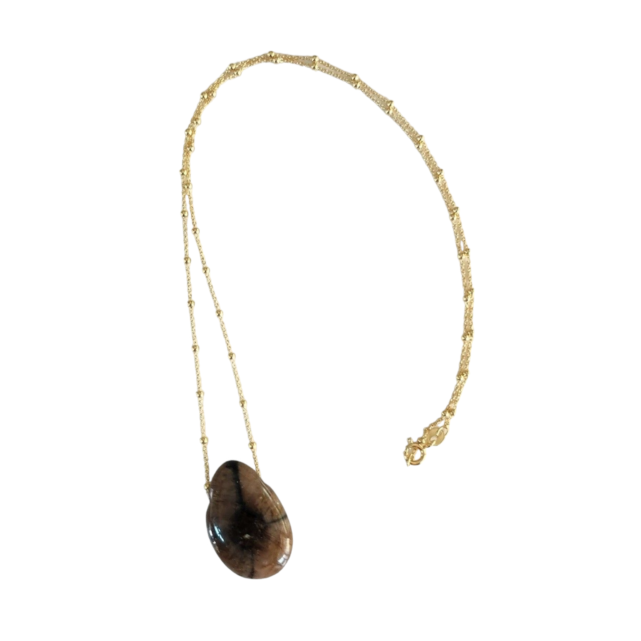 Collier Pierre percée Chiastolite