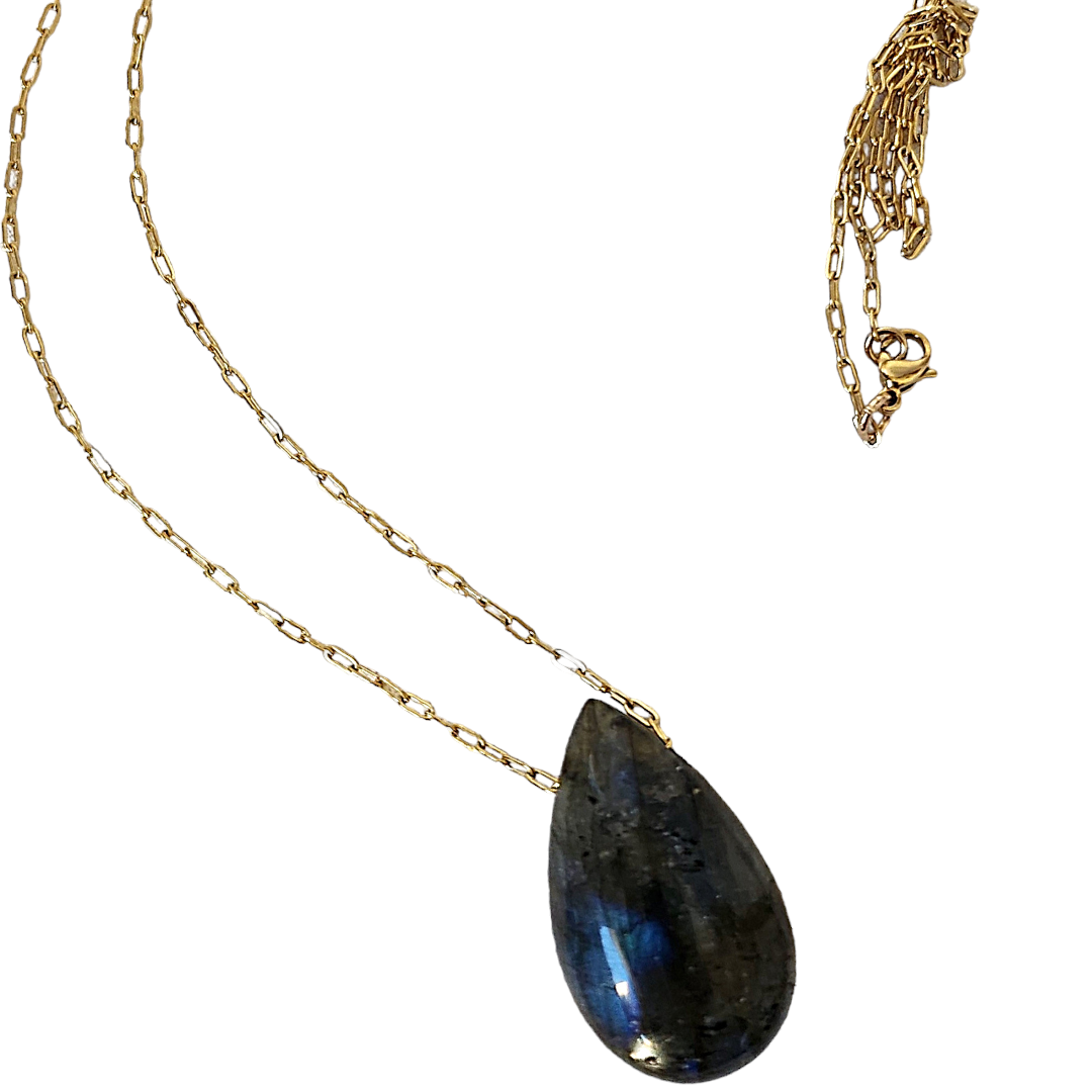 Collier Goutte en labradorite