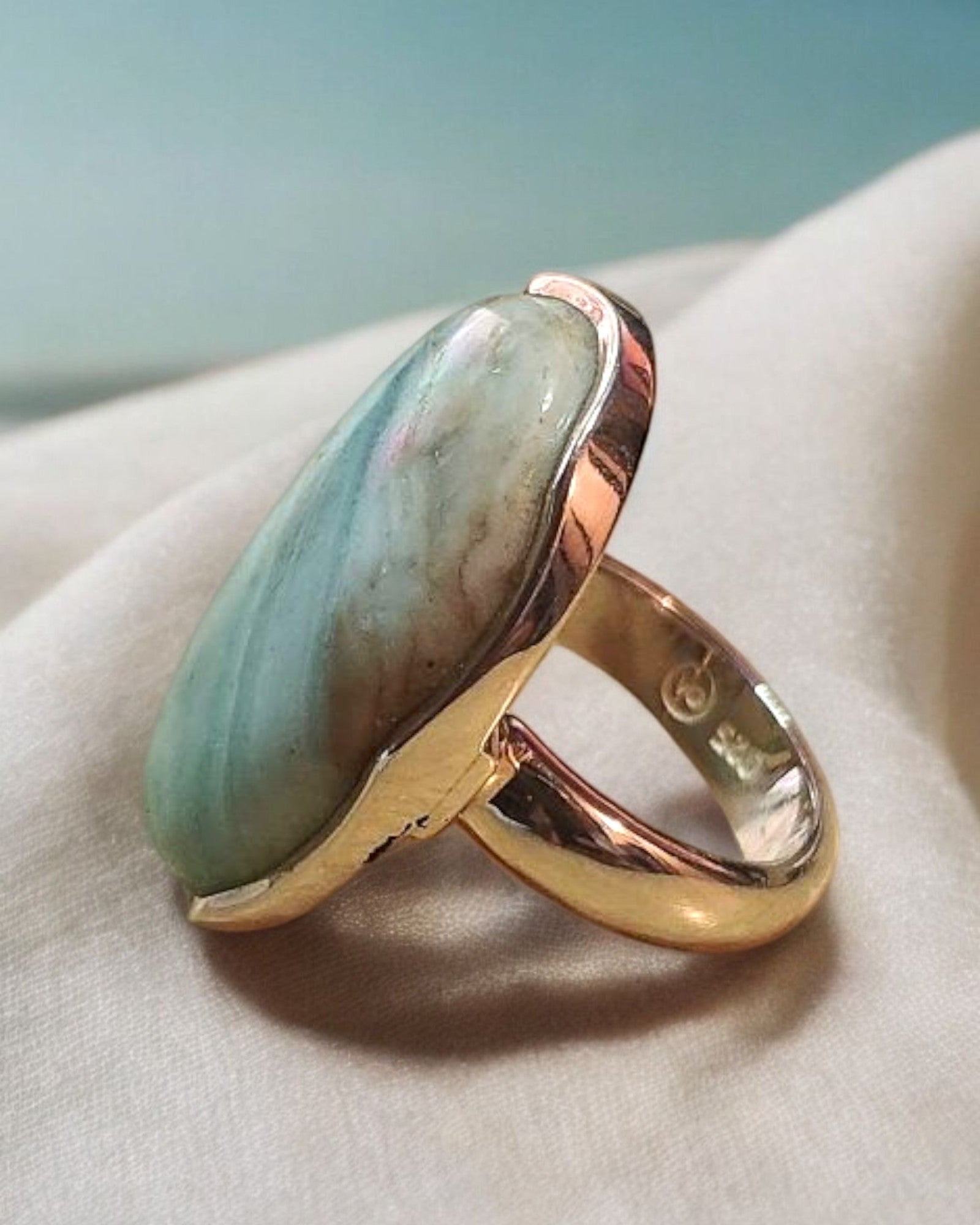 Bague Aragonite verte