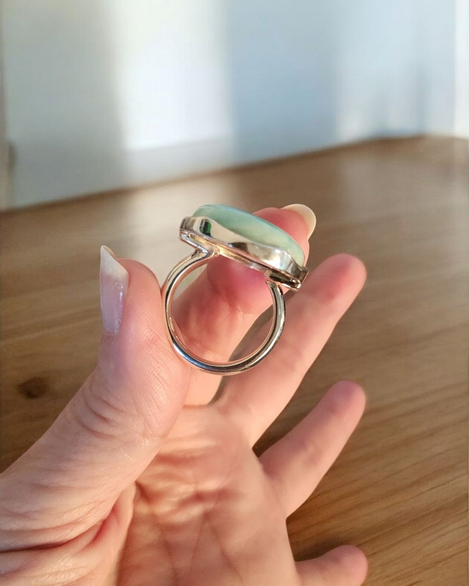 Bague Aragonite verte
