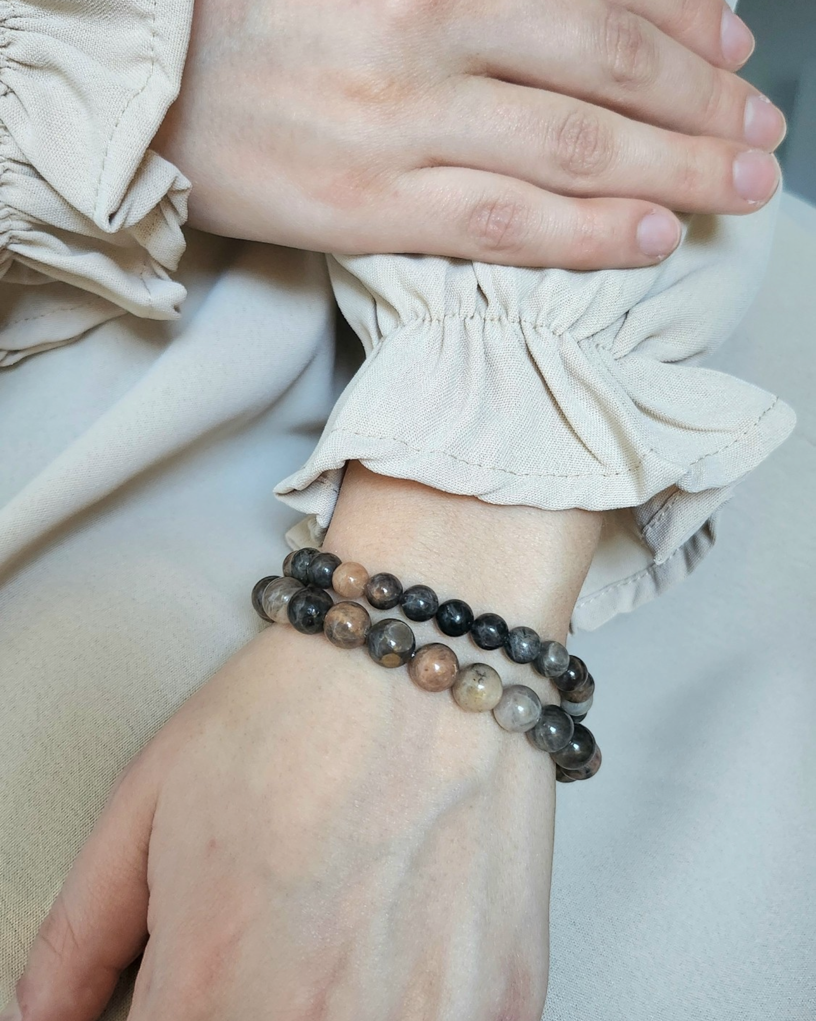 Bracelet Pierre de Lune noire