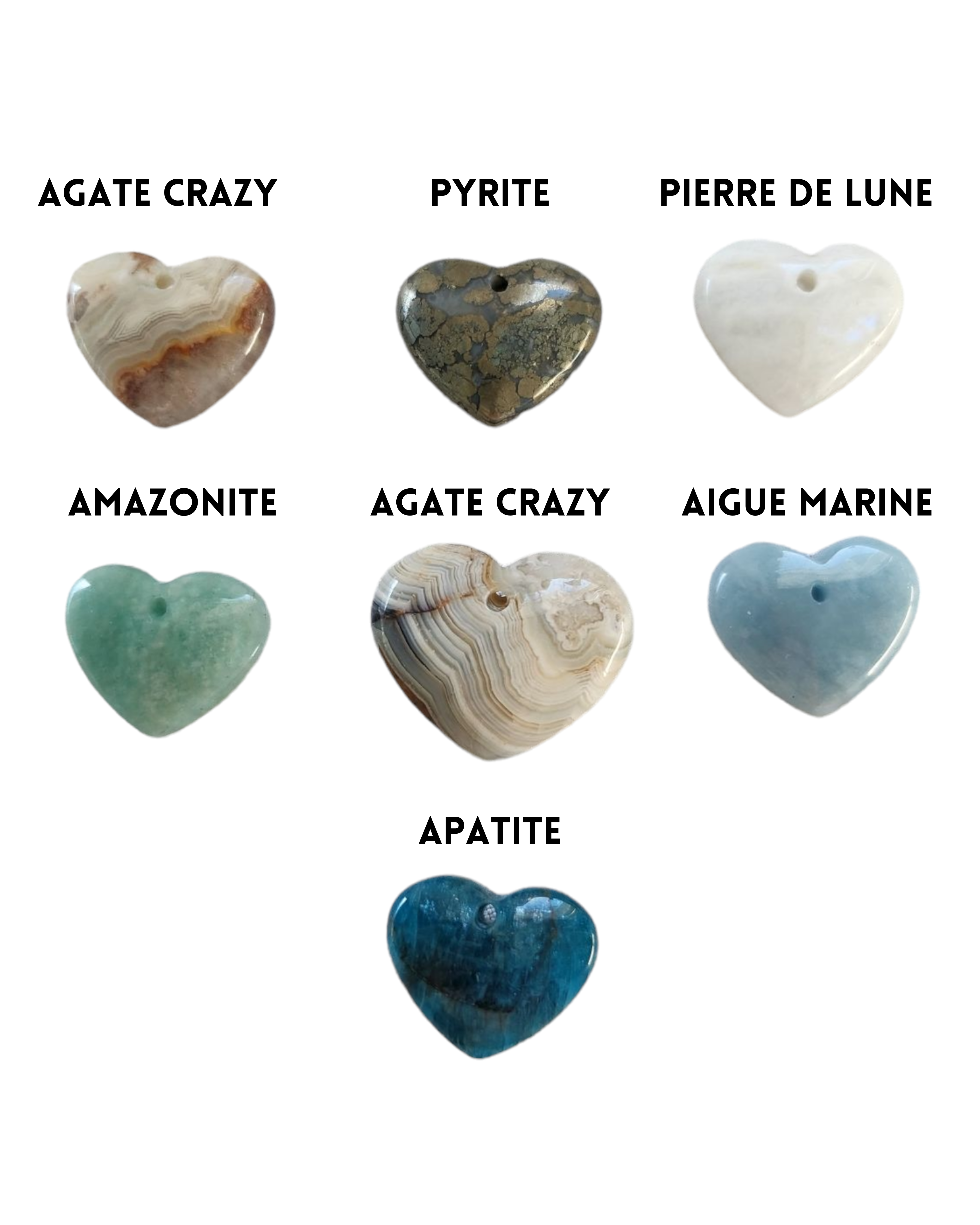 Pendentif cœur en pierre naturelle – Bijou énergétique et symbole d’amour
