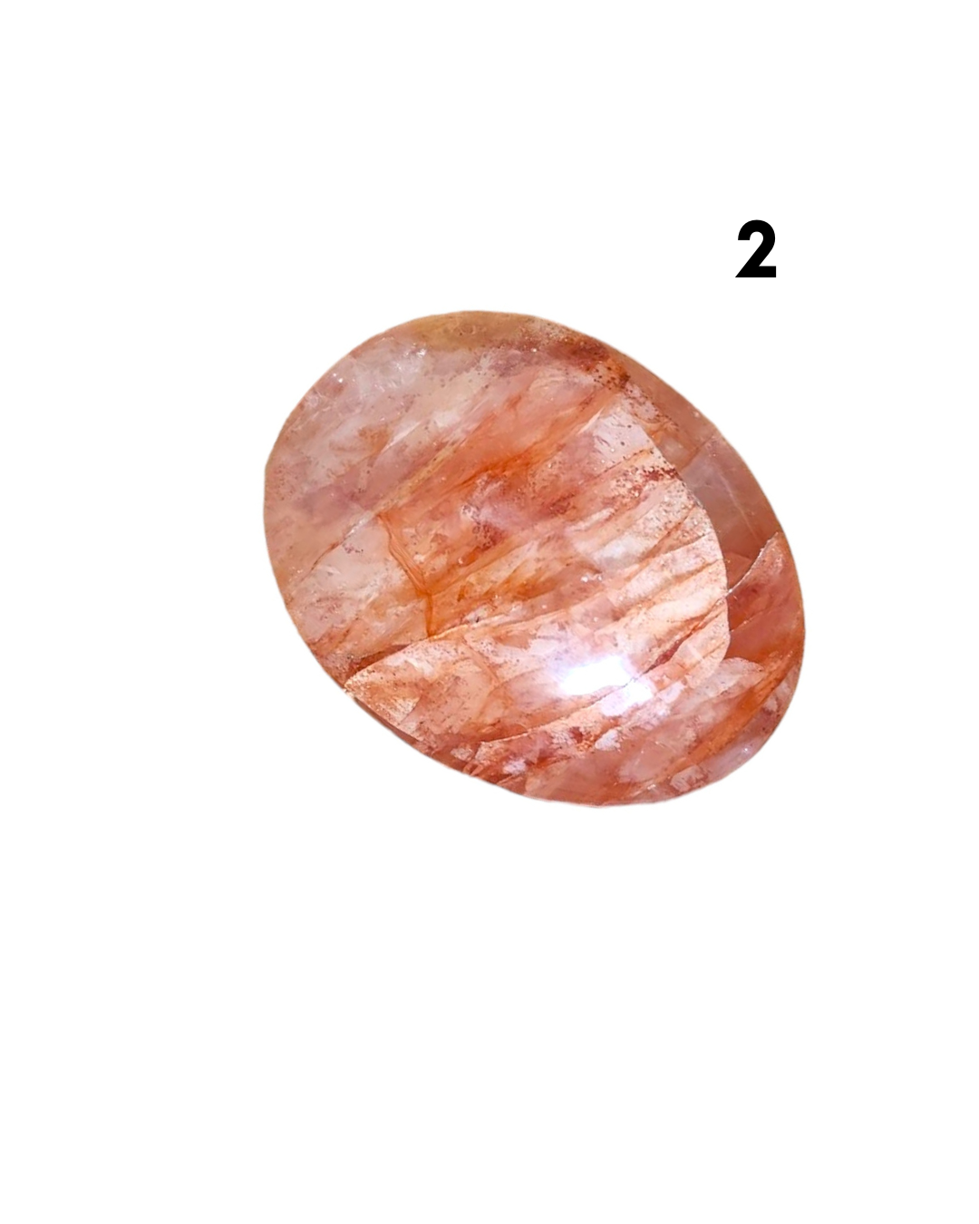Galet Quartz hématoïde rouge