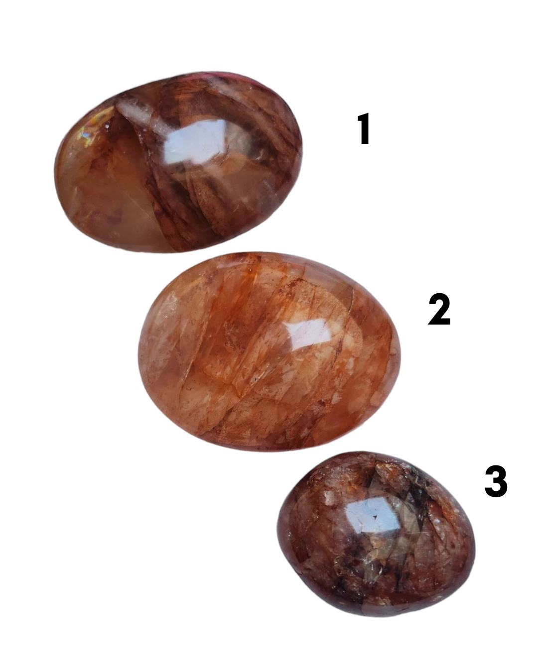 Galet Quartz hématoïde rouge