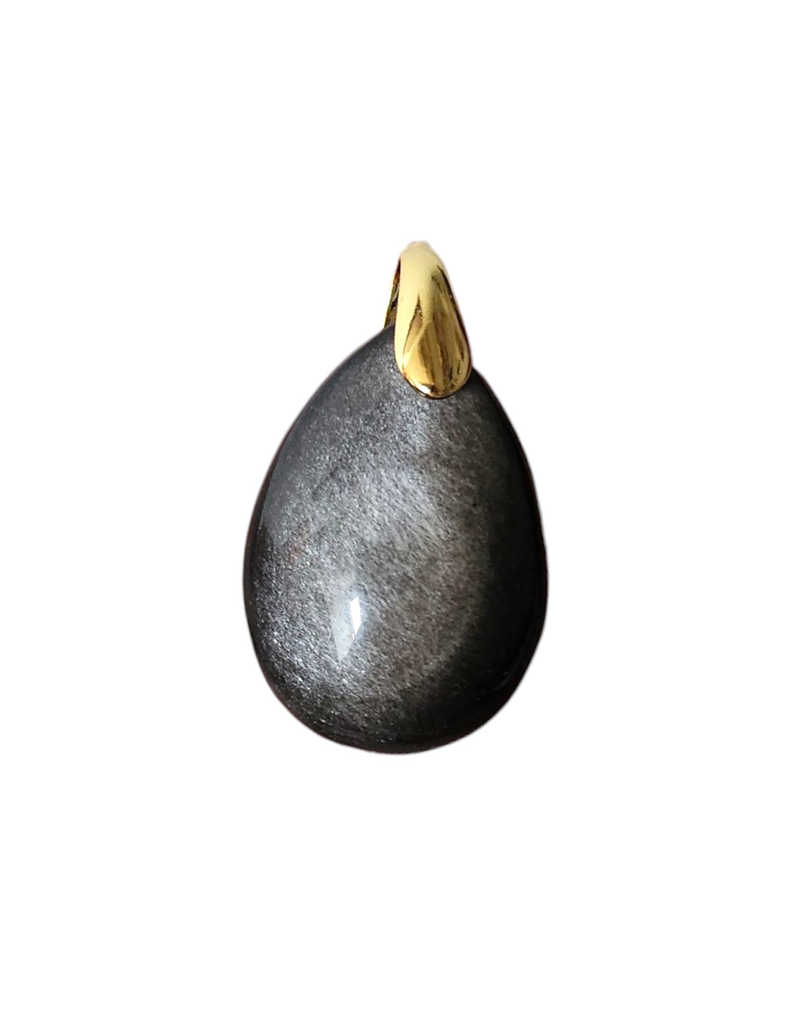 Pendentif Obsidienne dorée ou argent