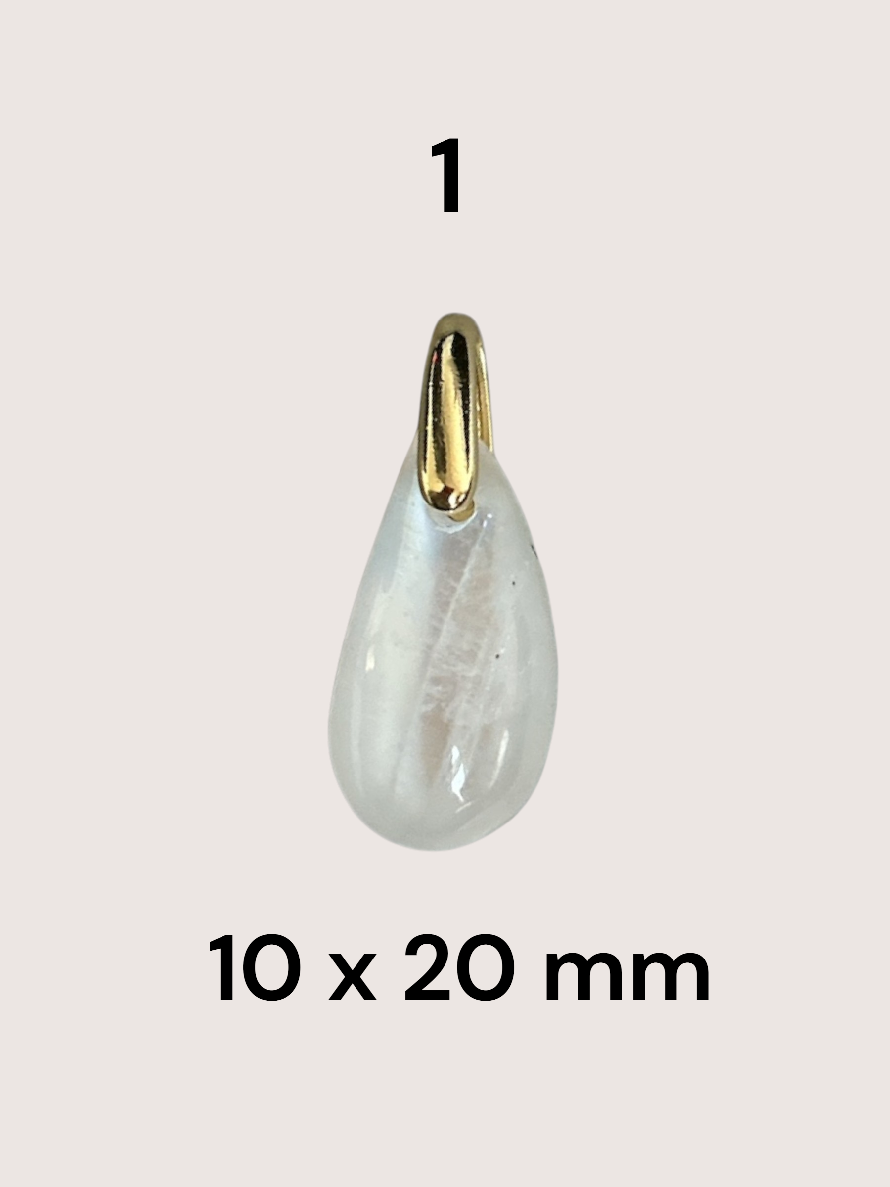 Pendentif en pierre de lune blanche, rosée ou orangée