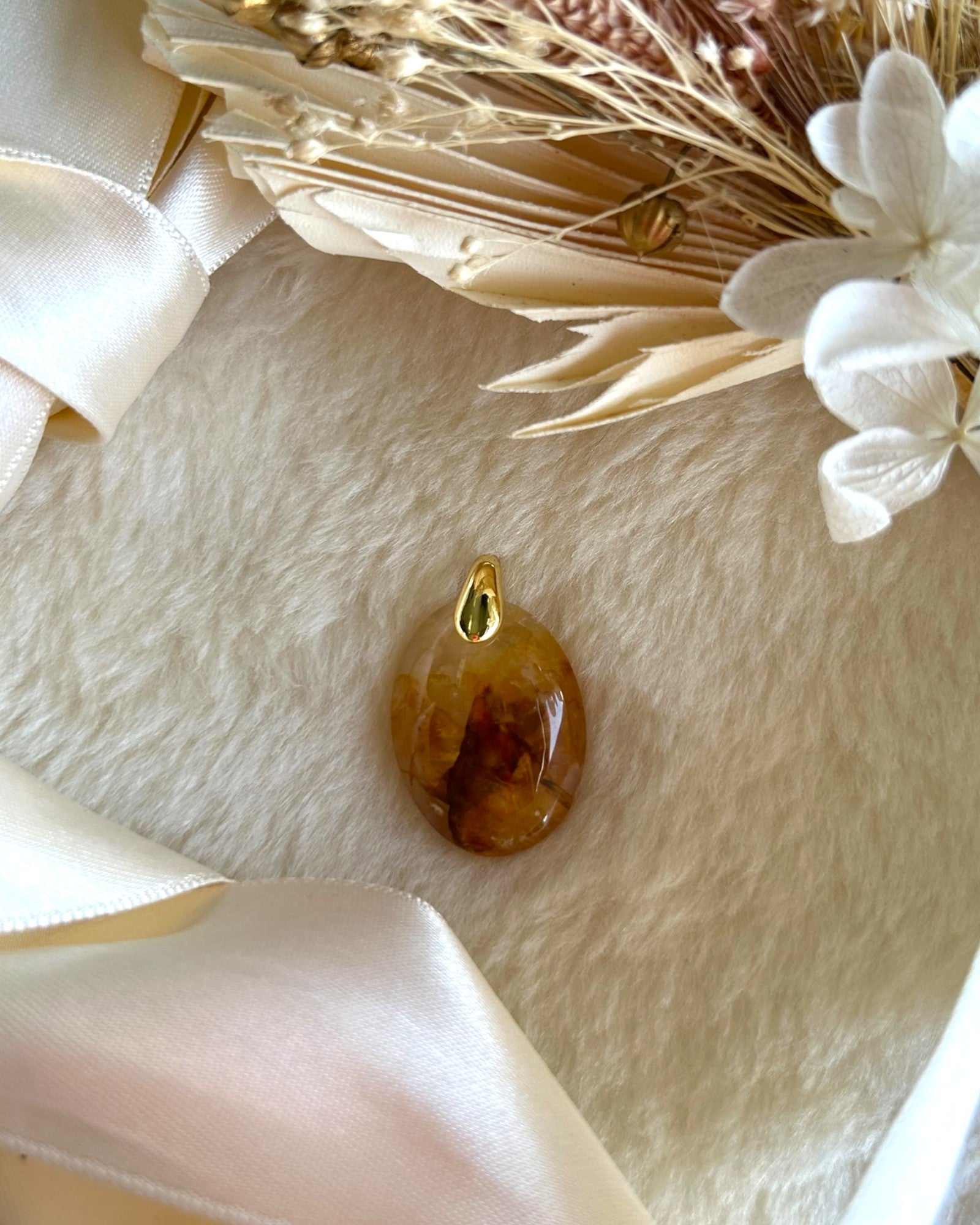 Pendentif Quartz Hématoïde jaune