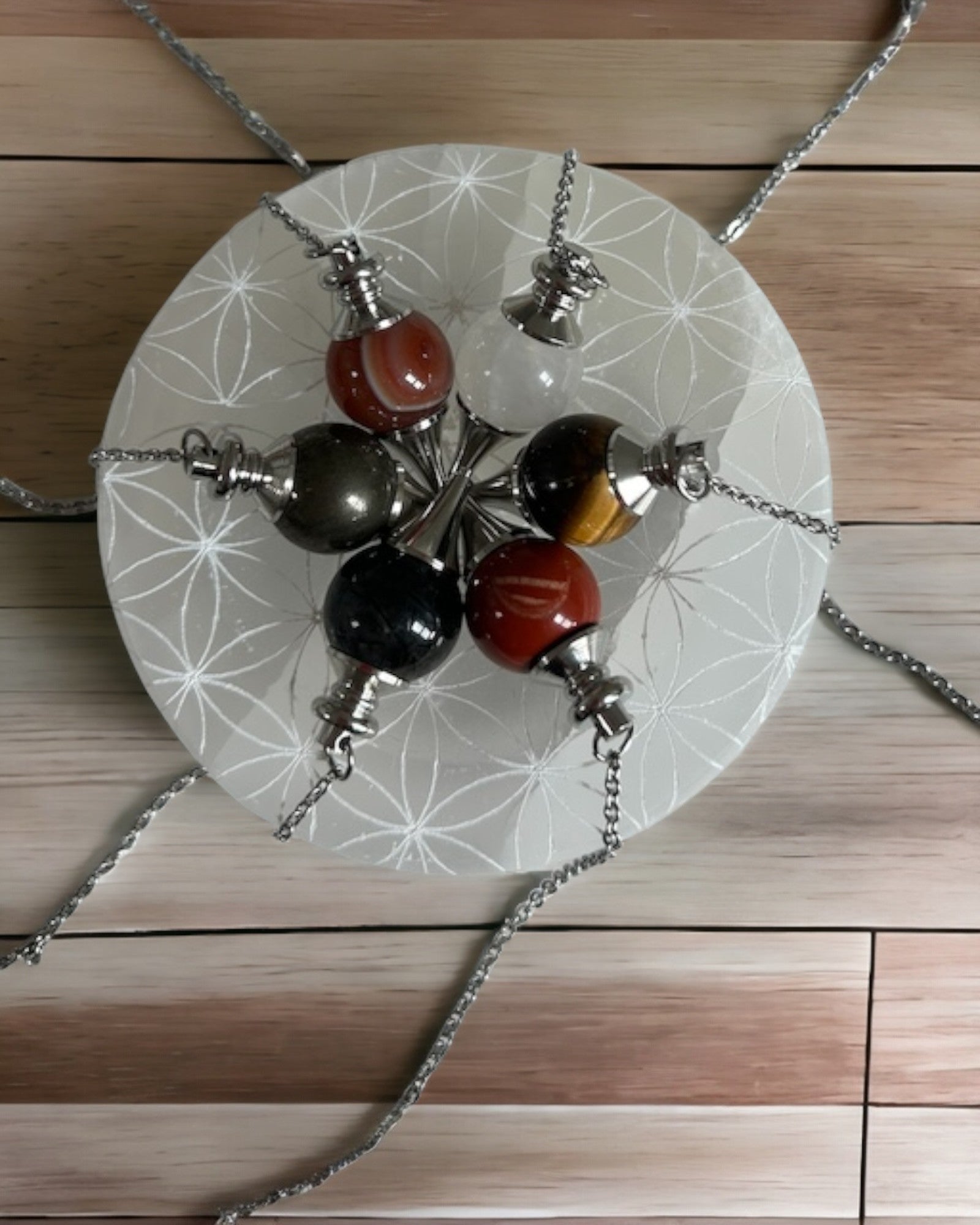 Pendule Boule en Pierres Naturelles (10 pierres différentes)