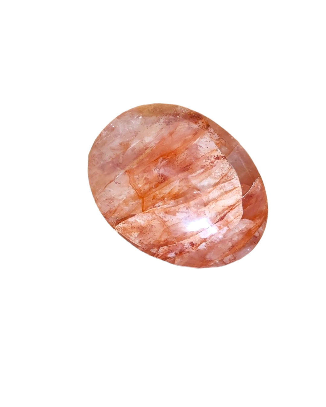 Galet Quartz hématoïde rouge