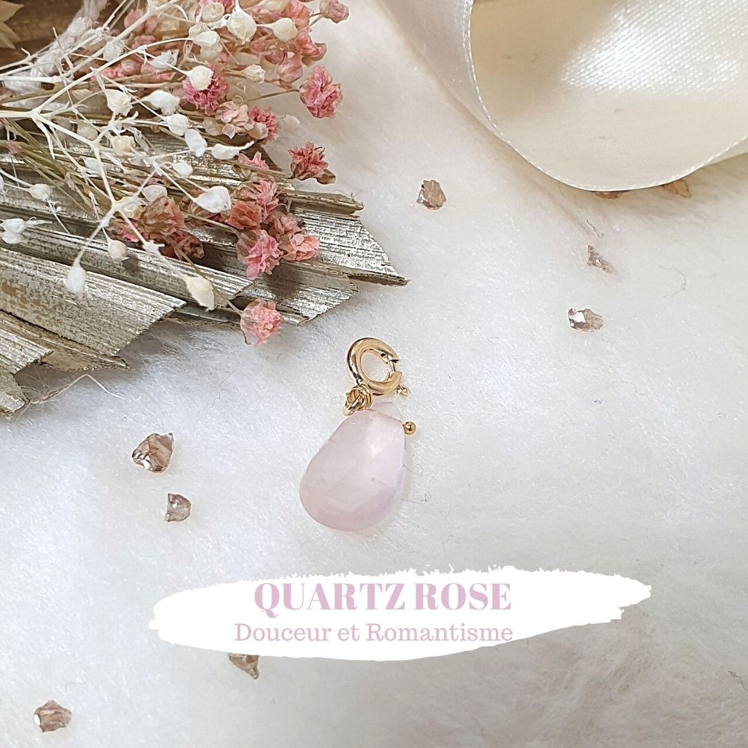 Charm's goutte Quartz rose