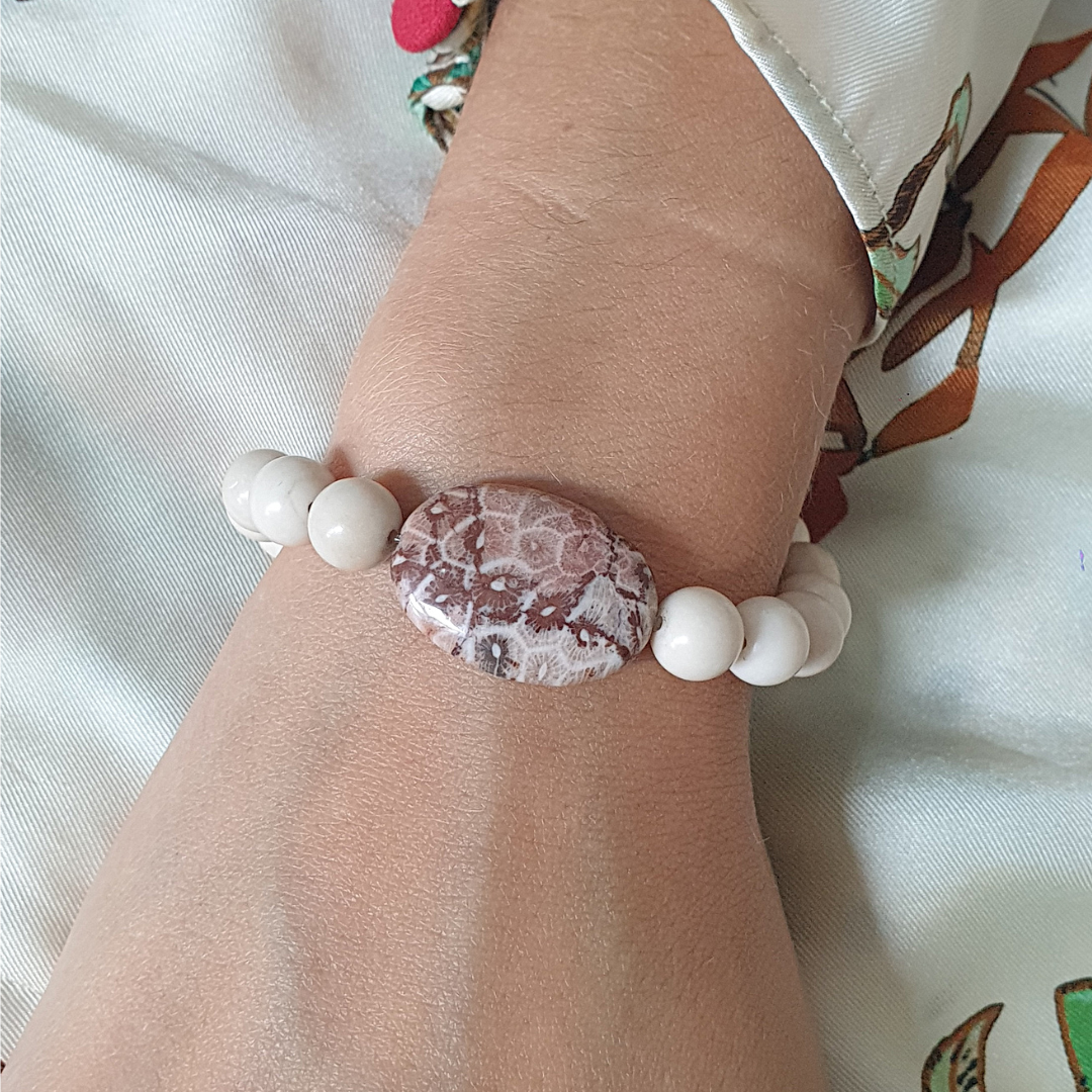 Bracelet Corail fossilisé