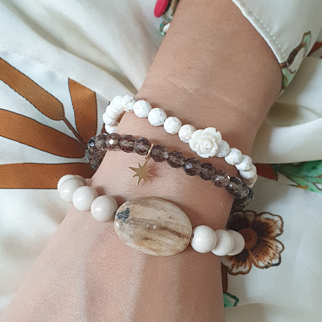 Bracelet howlite rose