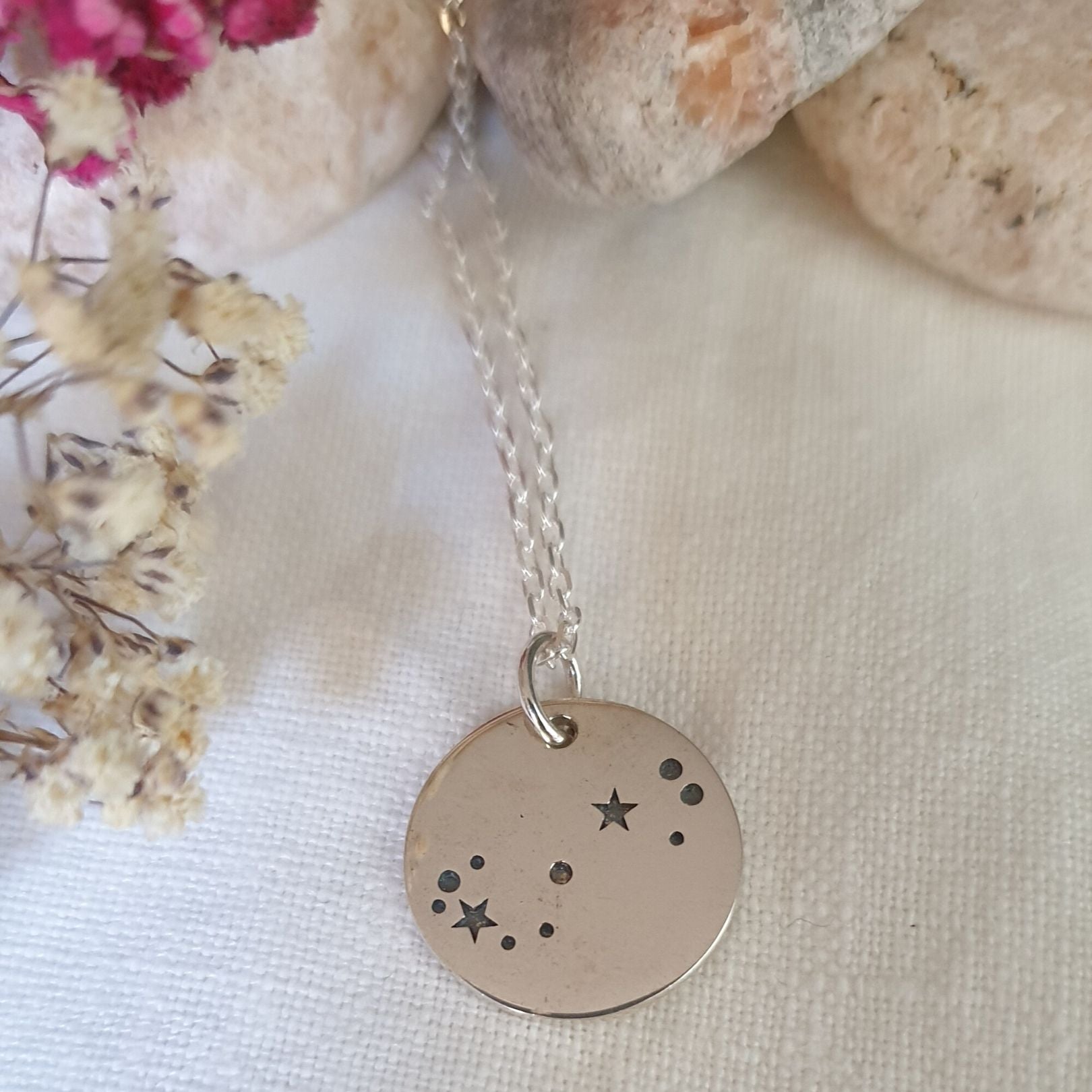 Pendentif médaille constellation Argent