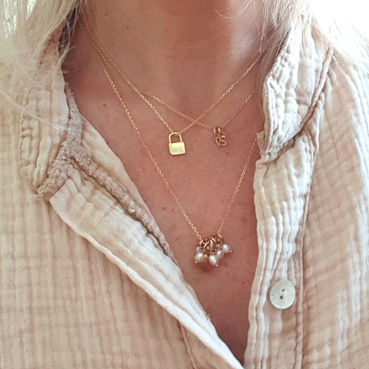 Collier mini Lettres or