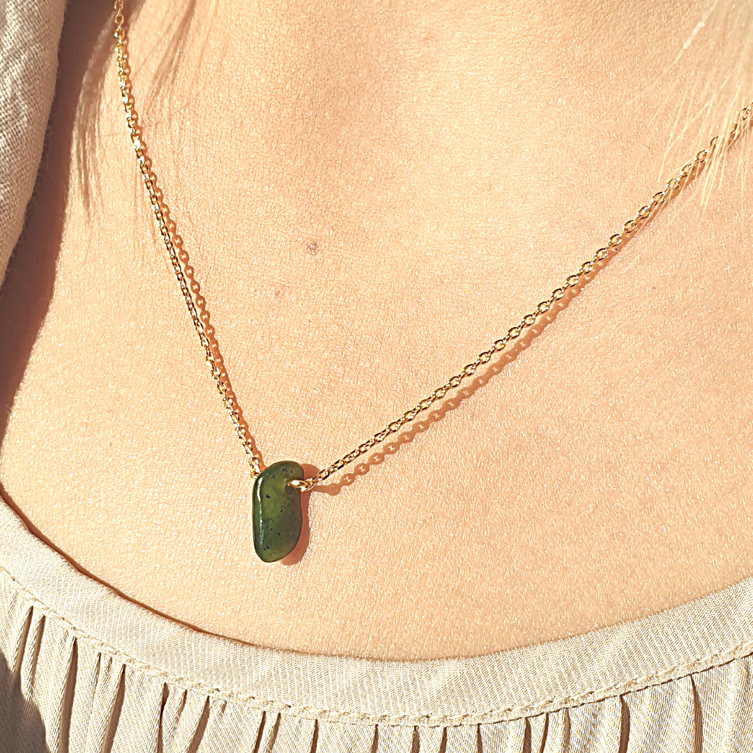 Collier Caillou Jade