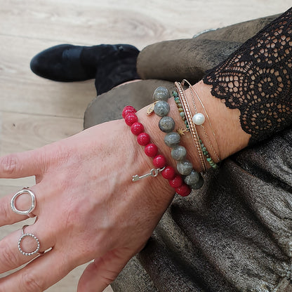 Bracelet perles rouges