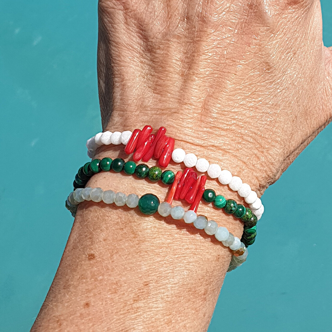 Bracelet Malachite & Corail