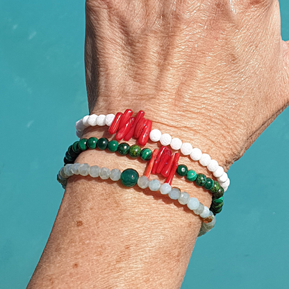 Bracelet Malachite & Corail