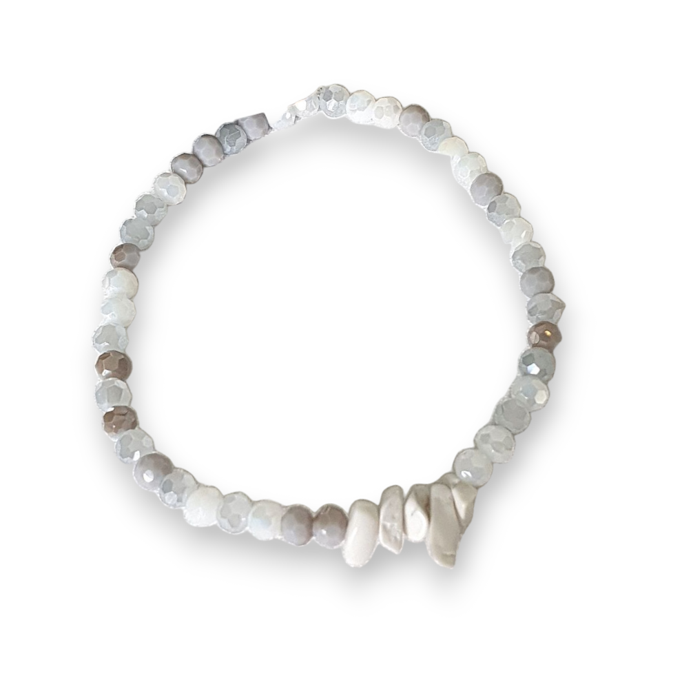 Bracelet howlite gris