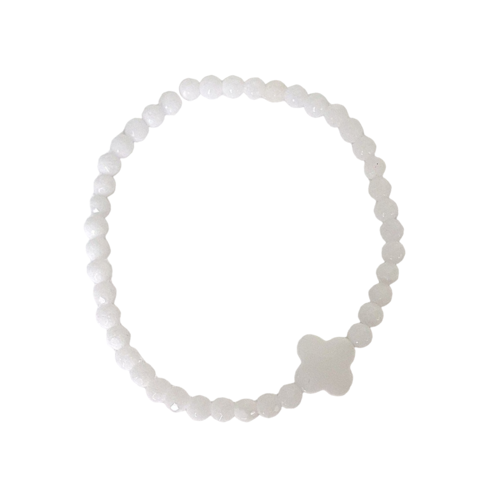 Bracelet Jade blanc fleur