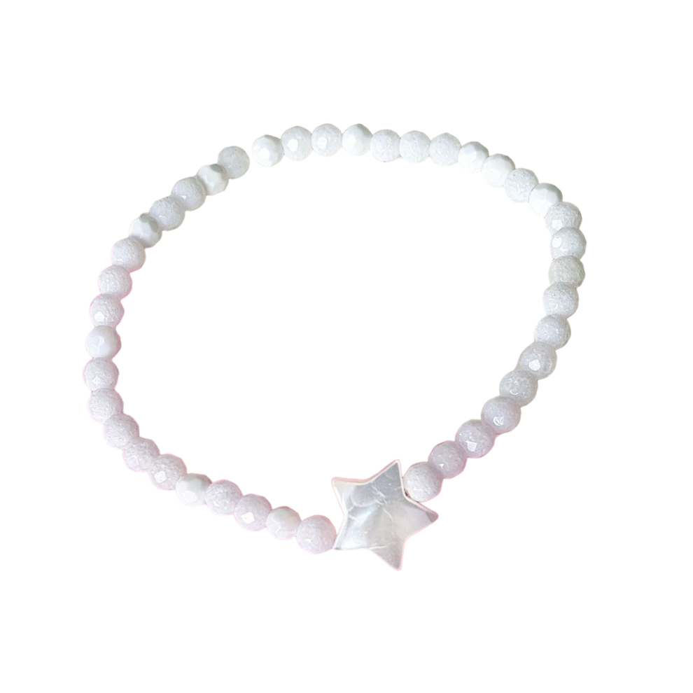 Bracelet Jade blanc Etoile