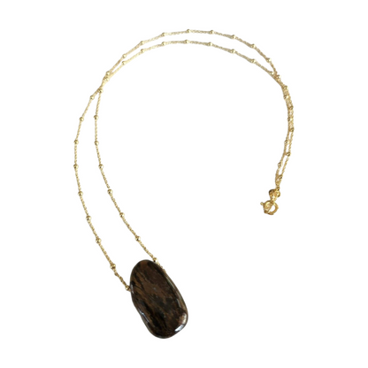 Pendentif Pierre percée Bronzite