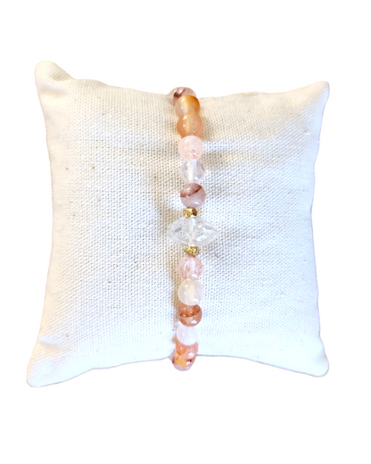 Bracelet Citrine & Quartz hématoïde rouge