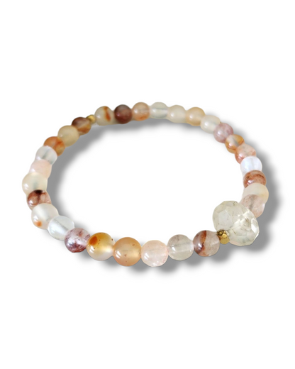 Bracelet Citrine & Quartz hématoïde rouge