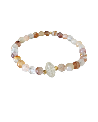 Bracelet Citrine & Quartz hématoïde rouge