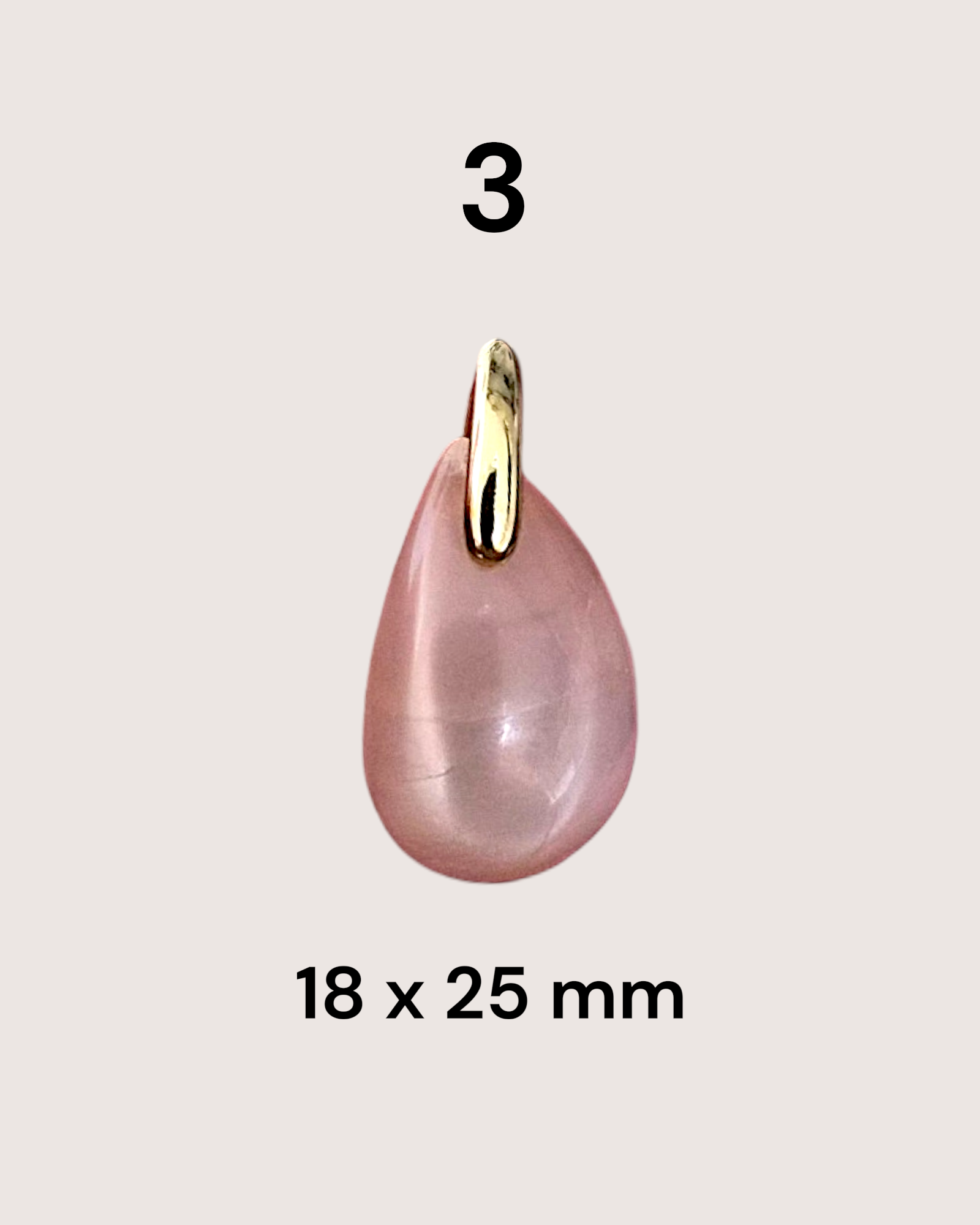 Pendentif en pierre de lune blanche, rosée ou orangée