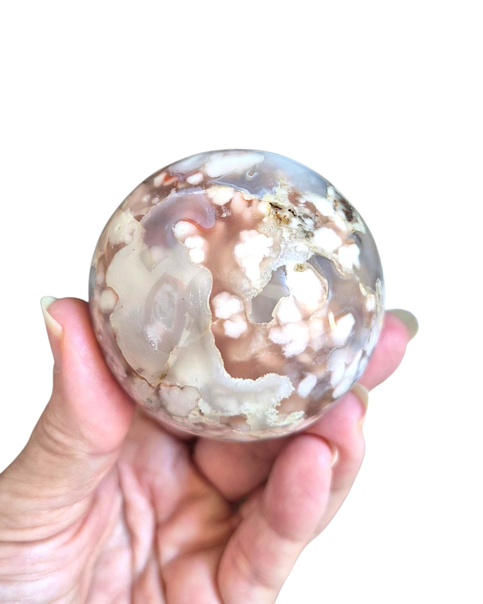 Sphère Agate Fleurs de cerisier