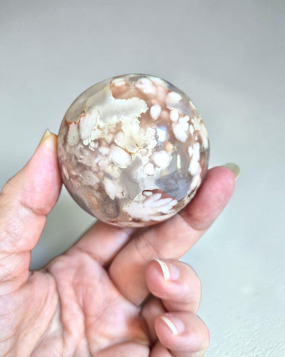 Sphère Agate Fleurs de cerisier
