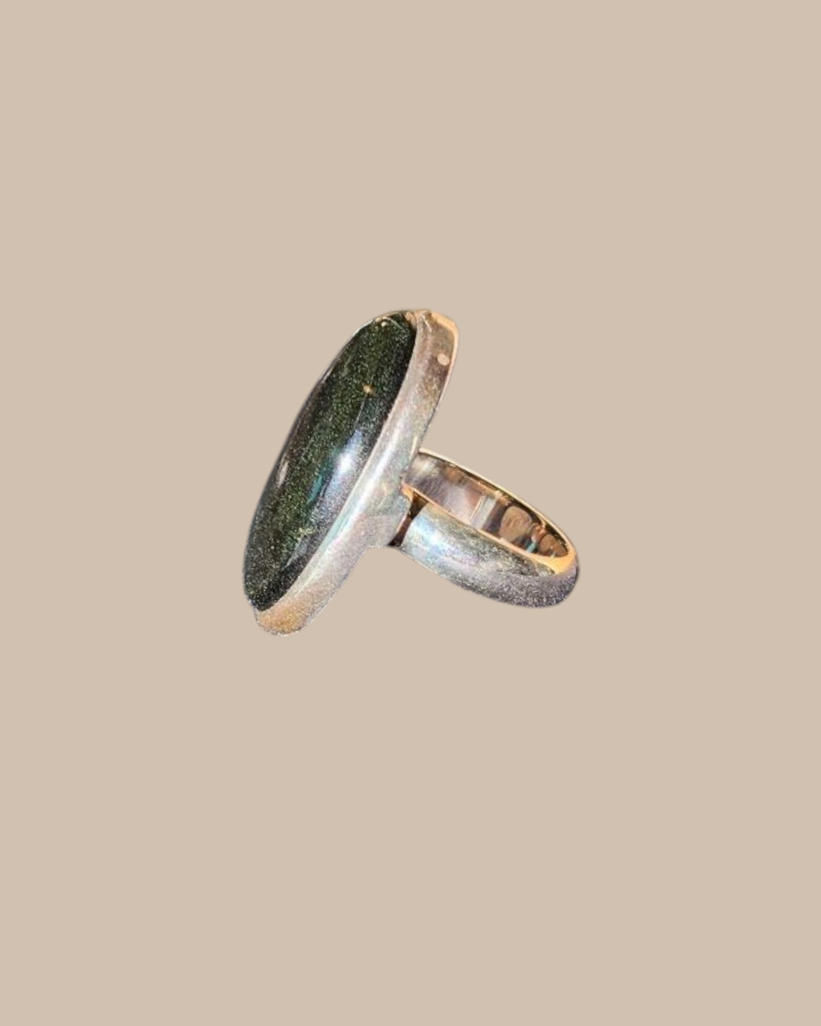 Bague Obsidienne dorée