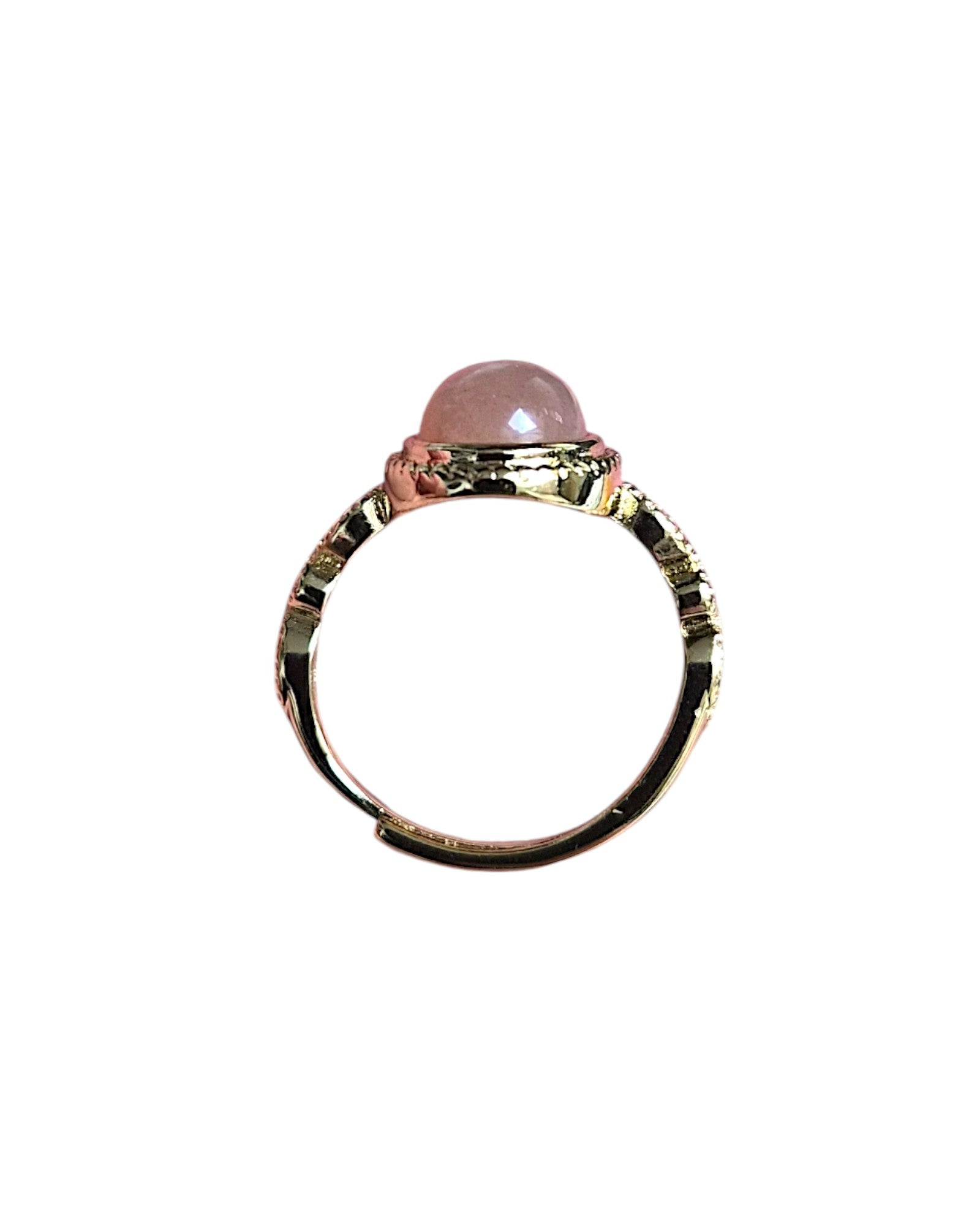 Bague Éclat Ovale dorée réglable en pierre naturelle (7 pierres différentes)