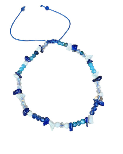 Bijou de cheville Bleu Lagoon réglable