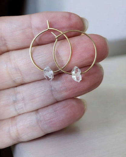 Boucles d'Oreilles Diamant Herkimer