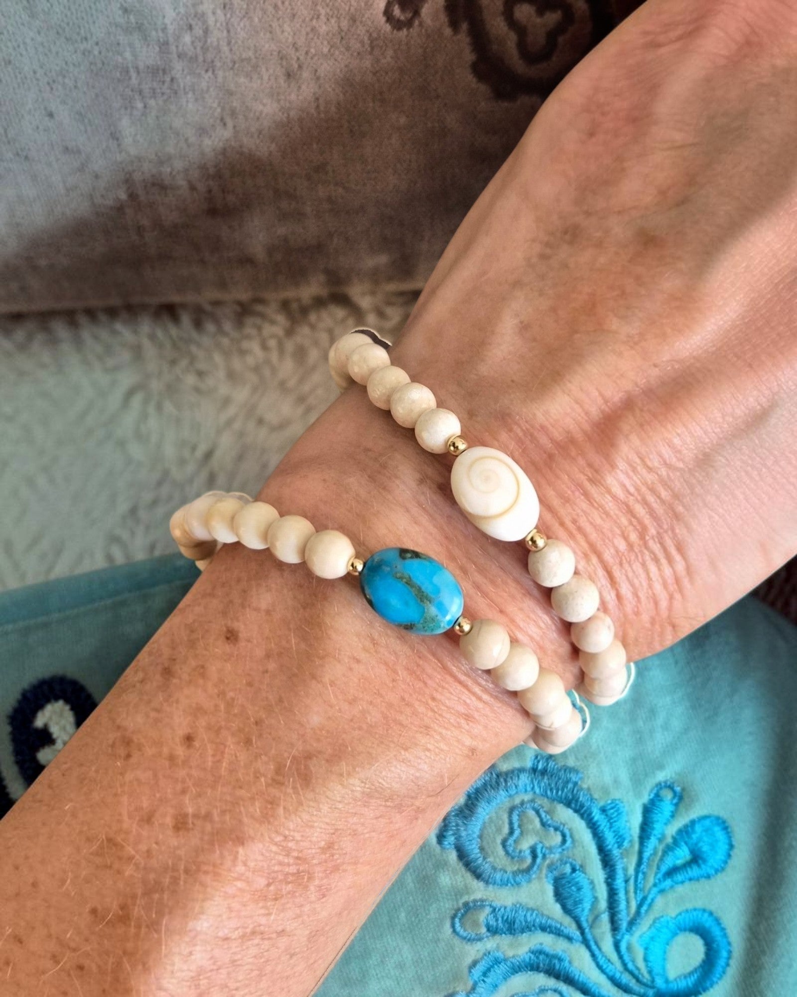 Bracelet Turquoise & Jaspe Ivoire