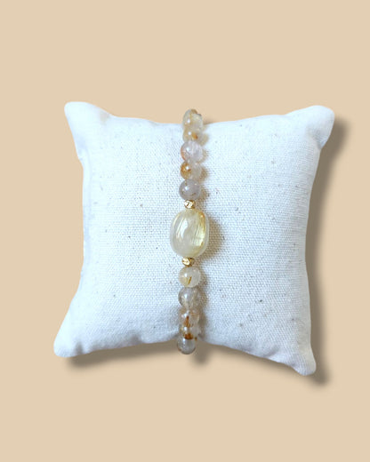 Bracelet Quartz rutile rayon d'or