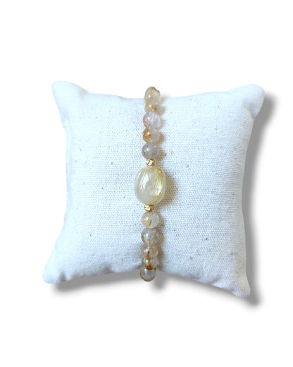 Bracelet Quartz rutile rayon d'or