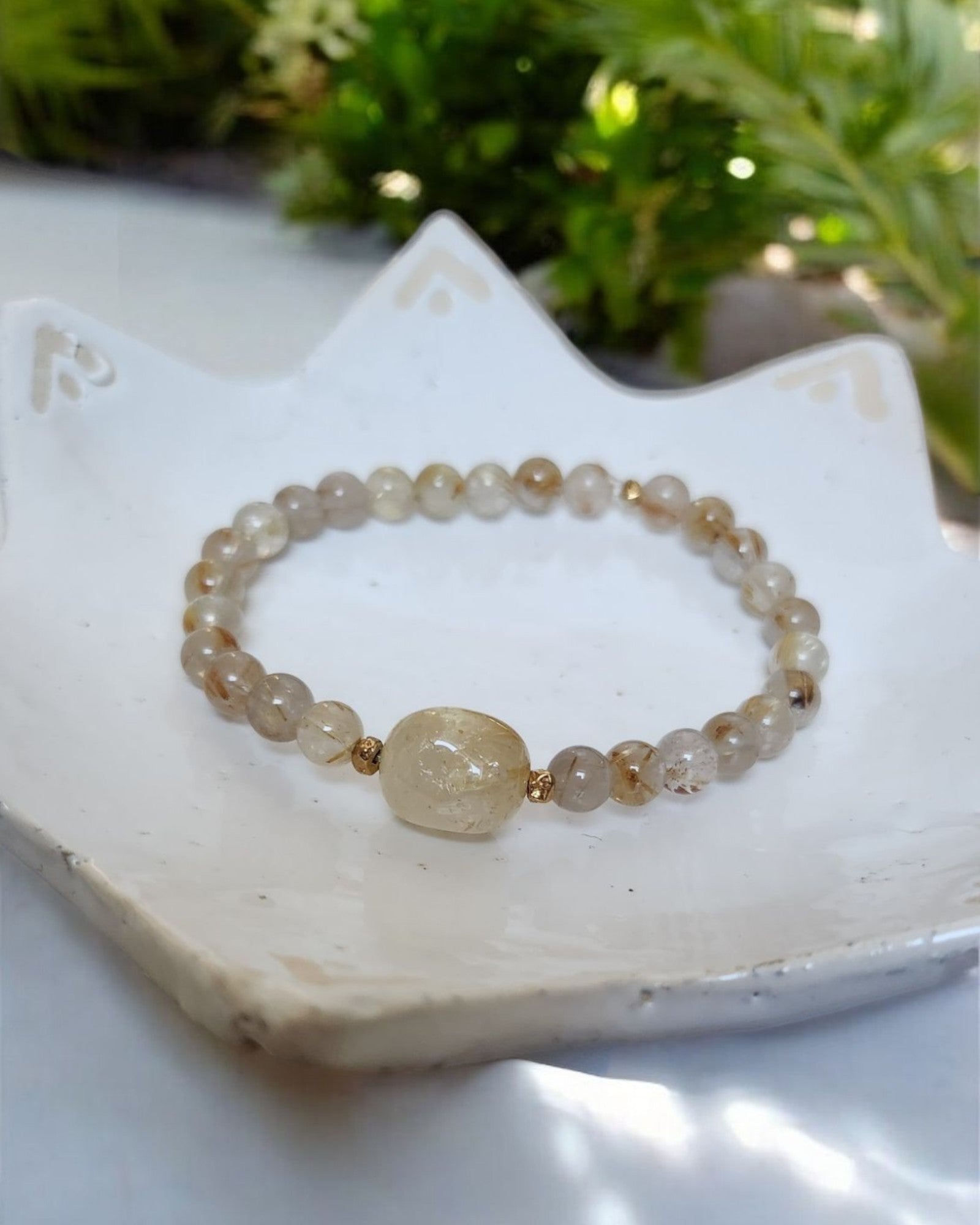 Bracelet Quartz rutile rayon d'or