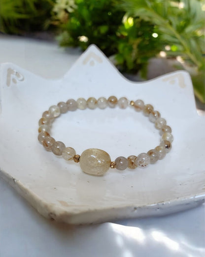 Bracelet Quartz rutile rayon d'or