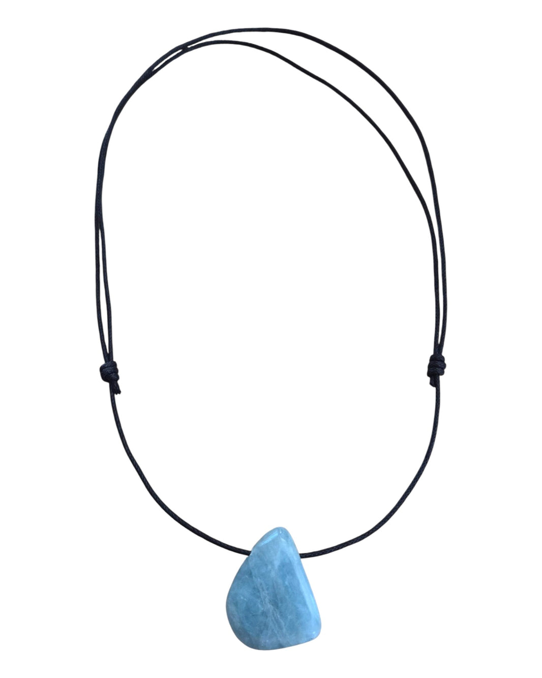 Collier Homme en Aigue-Marine – Pendentif Pierre Percée Communication et Sérénité