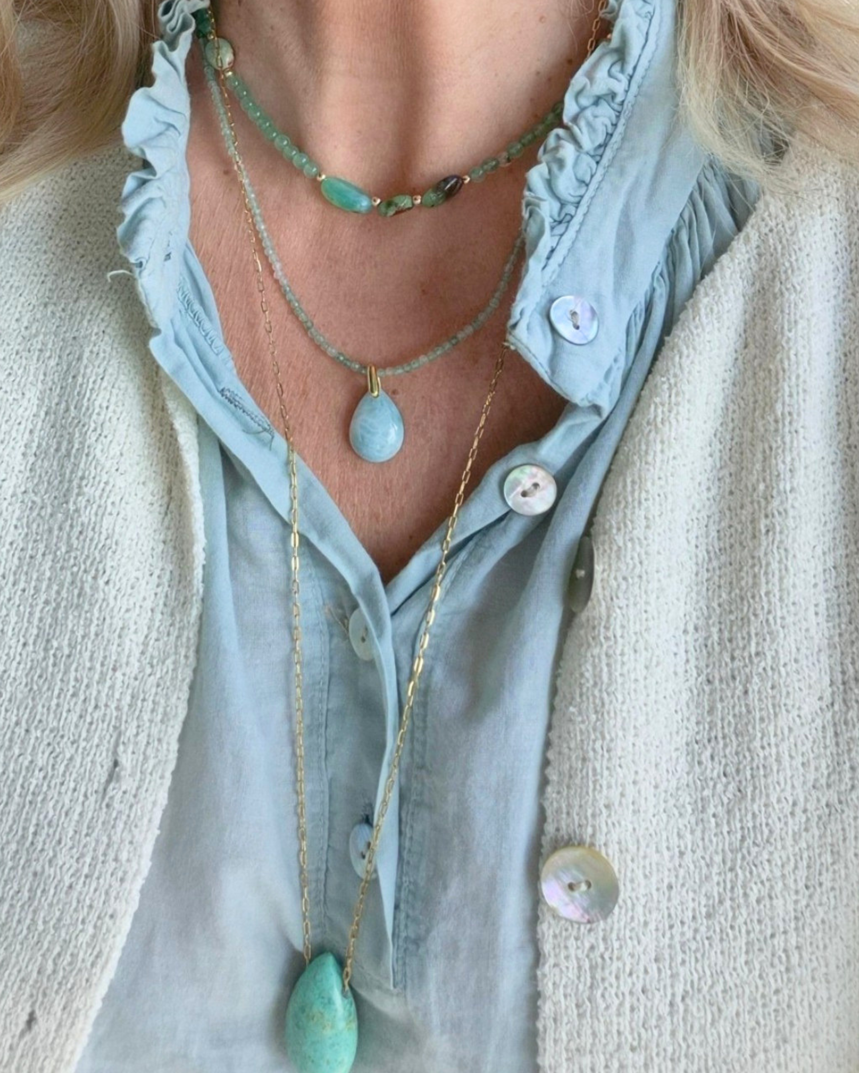 Collier Éveil du Cœur – Chrysoprase et Aventurine