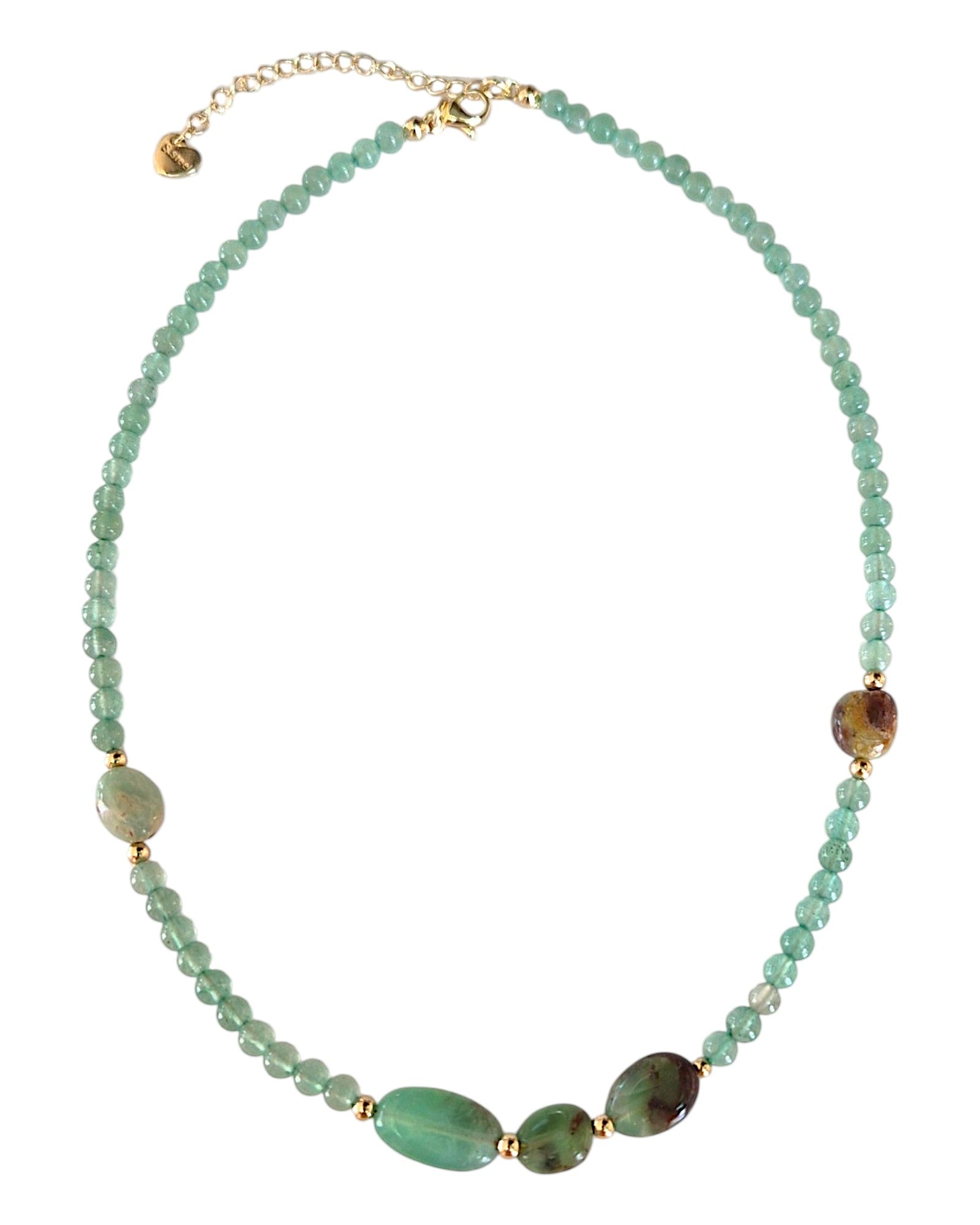 Collier Éveil du Cœur – Chrysoprase et Aventurine