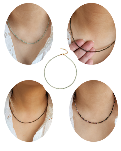 Collier éclats de cailloux 20 pierres différentes