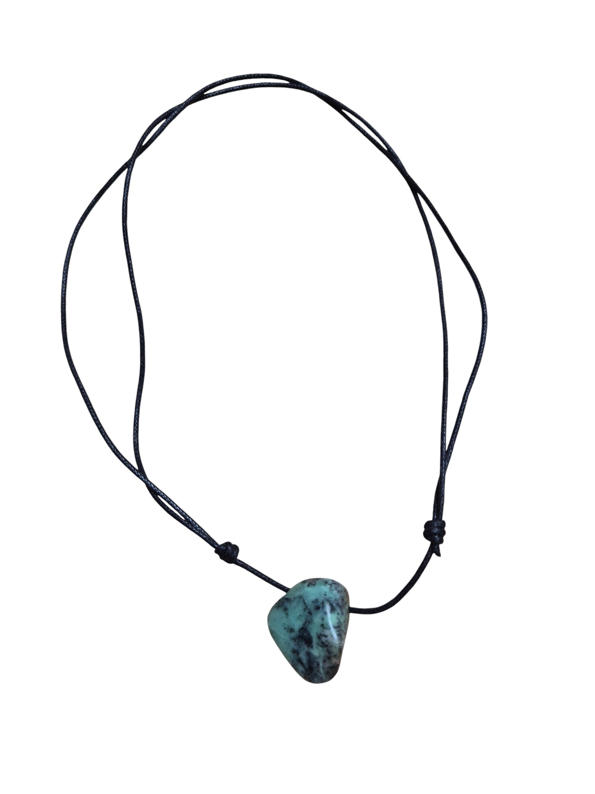 Collier Mixte en Opale Dendrite – Pendentif Pierre Percée Croissance et Harmonie Naturelle