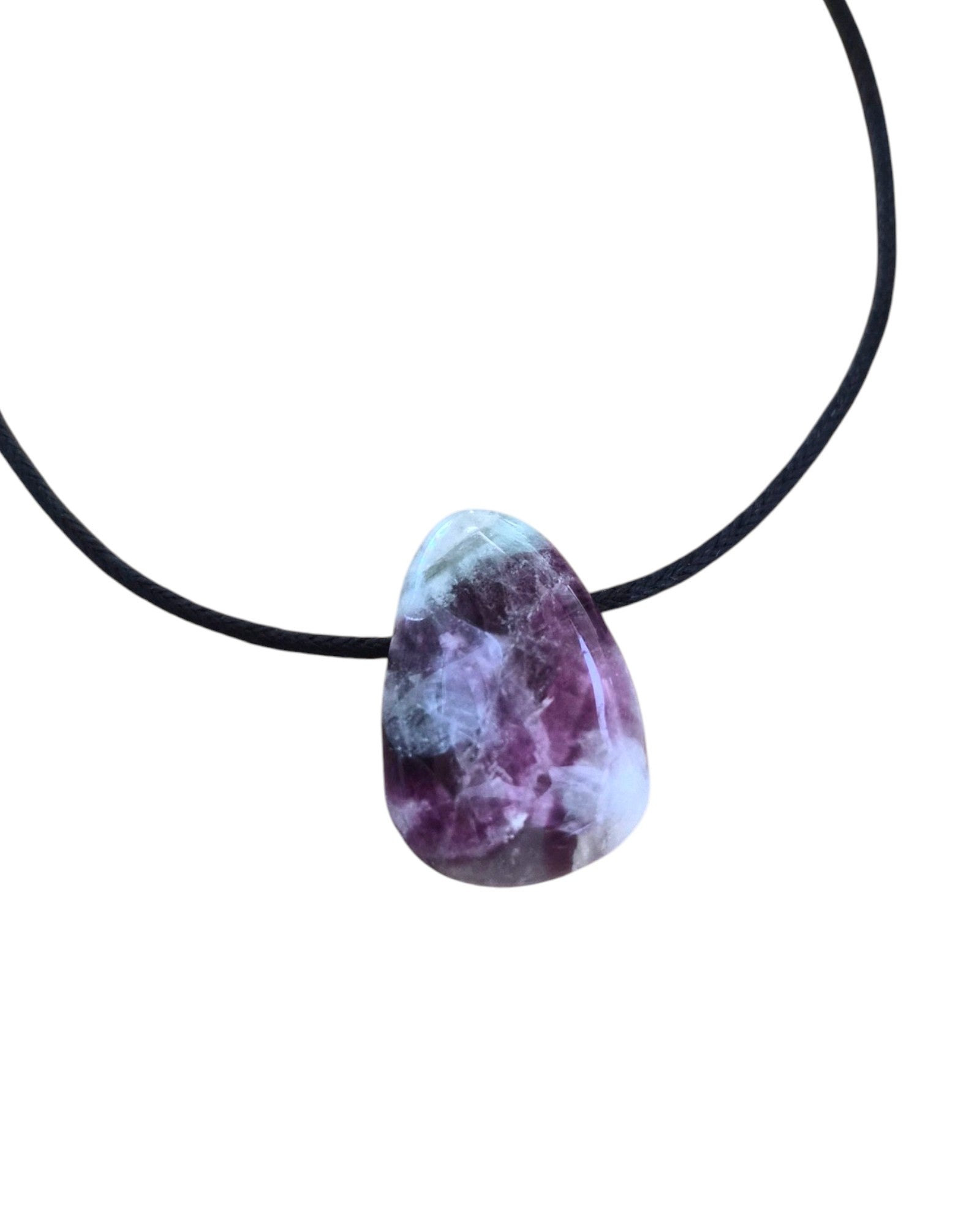 Collier Homme en Fluorite – Pendentif Pierre Percée Concentration et Structure Mentale